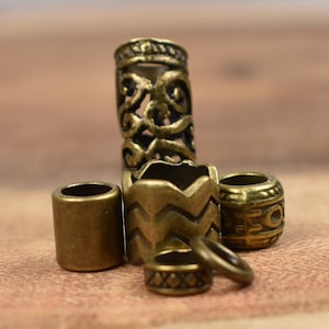 Dread Beads Set of 5| Brass Dread Beads | 5-7mm Dread Beads | Metal Dread Beads | Beard Dread Set | 5pc Dread Bead | Brass Dread Beads