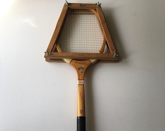 Vintage Wood Pinguin Tennis Racquet with Head Press Court Star,  Made In Holland. Cottage decor, Scandi rustic. Sports fun