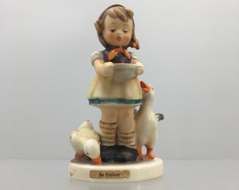 Collectible Goebel Hummel figurine 'Be Patient' #197  2/0, 3 line mark,  TMK4, Hand painted vintage figurine