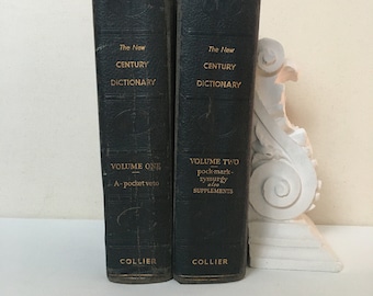 Vintage Collier's "The New Century Dictionary of the English Language" 1947 Post-War Edition, Two Volumes, A-Zymurgy, Illustrated