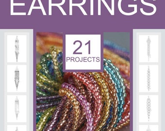 Brick Stitch Seed Bead Earrings. Coloring book 2. 21 projects