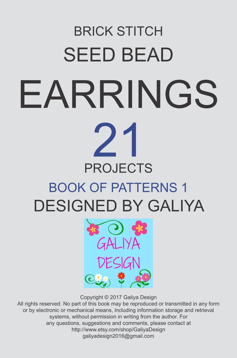 Book of Patterns 1 21 projects Brick Stitch Seed Bead Earrings