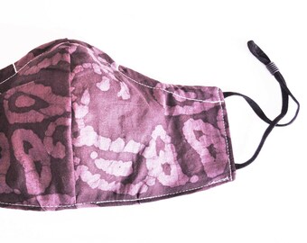 Earthy Violet Batik Pandemic Mask