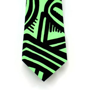 Fluorescent Green & Black Necktie