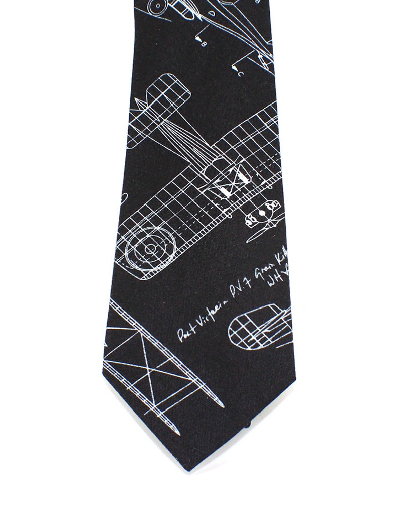 Airplane Plans Blue Necktie image 3