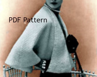 Vintage Navy Twist-Knit Cape Sweater Set-Up main image 0