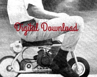 Micro Mini Bike Blueprint, Pocket Bike Scooter Welding Plans, Vntg 1960's, Hobby How To Build, Booklet eBook, PDF Instant, Digital Download