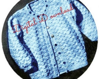 Toddler Cardigan Sweater, Vintage 1943 Crochet Pattern,  Instant PDF, Digital Download