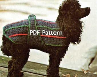 Small Dog (Poodle) Sweater, Jacket, Vintage Crochet Pattern, PDF Instant, Digital Download