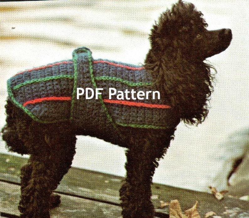 Small Dog poodle Sweater, Jacket, Vintage Crochet Pattern, PDF Instant