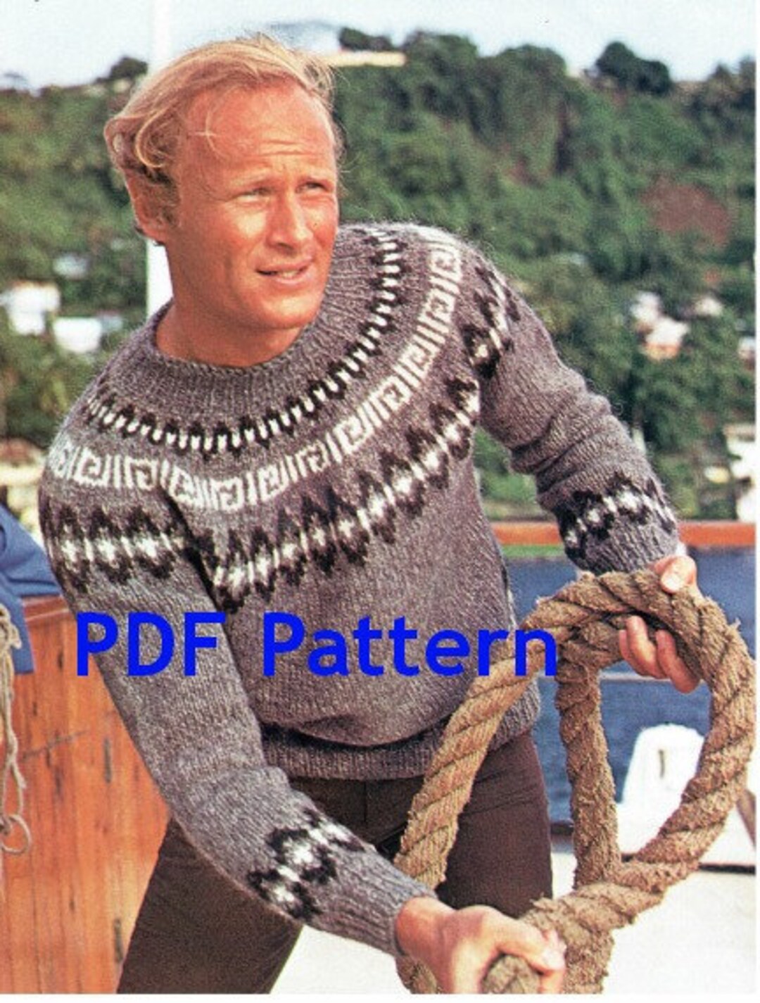 Men's Icelandic Pullover Knit Sweater Classic Nordic Ski Etsy