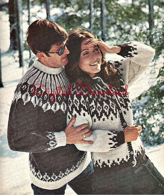 Pull Vintage Nordique Norvégien Fair Isle En Coton Pour Femmes Taille S