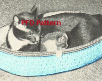 Cat Basket, Dog Bed, Animal Bed, Pet Bed, Crocheted Pattern, PDF Instant, Digital Download