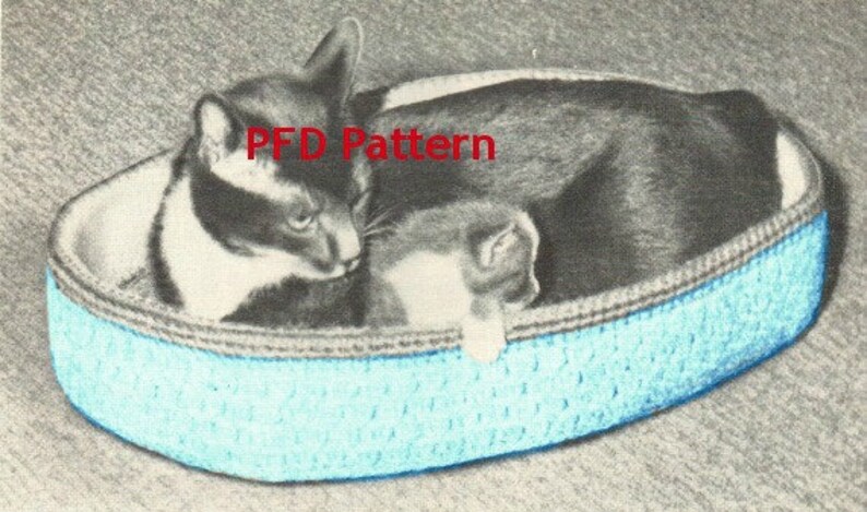 Cat Basket, Dog Bed, Animal Bed, Pet Bed, Crocheted Pattern, PDF Instant, Digital Download image 1