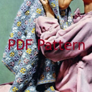 Baby Blanket, Crochet Pattern, Granny Square Blanket, Scrap Yarn, PDF Instant, Digital Download