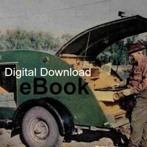 Tear Drop Camper Trailer Plans, Vintage 1940&#39;s Blueprint, Perfect for a Small Car Motorcycle, PDF Instant, Digital Download