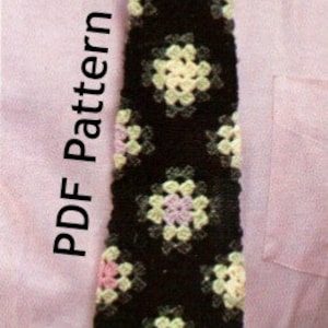 Men's Granny Square Necktie Pattern Vintage 1970s Motif, Instant ...