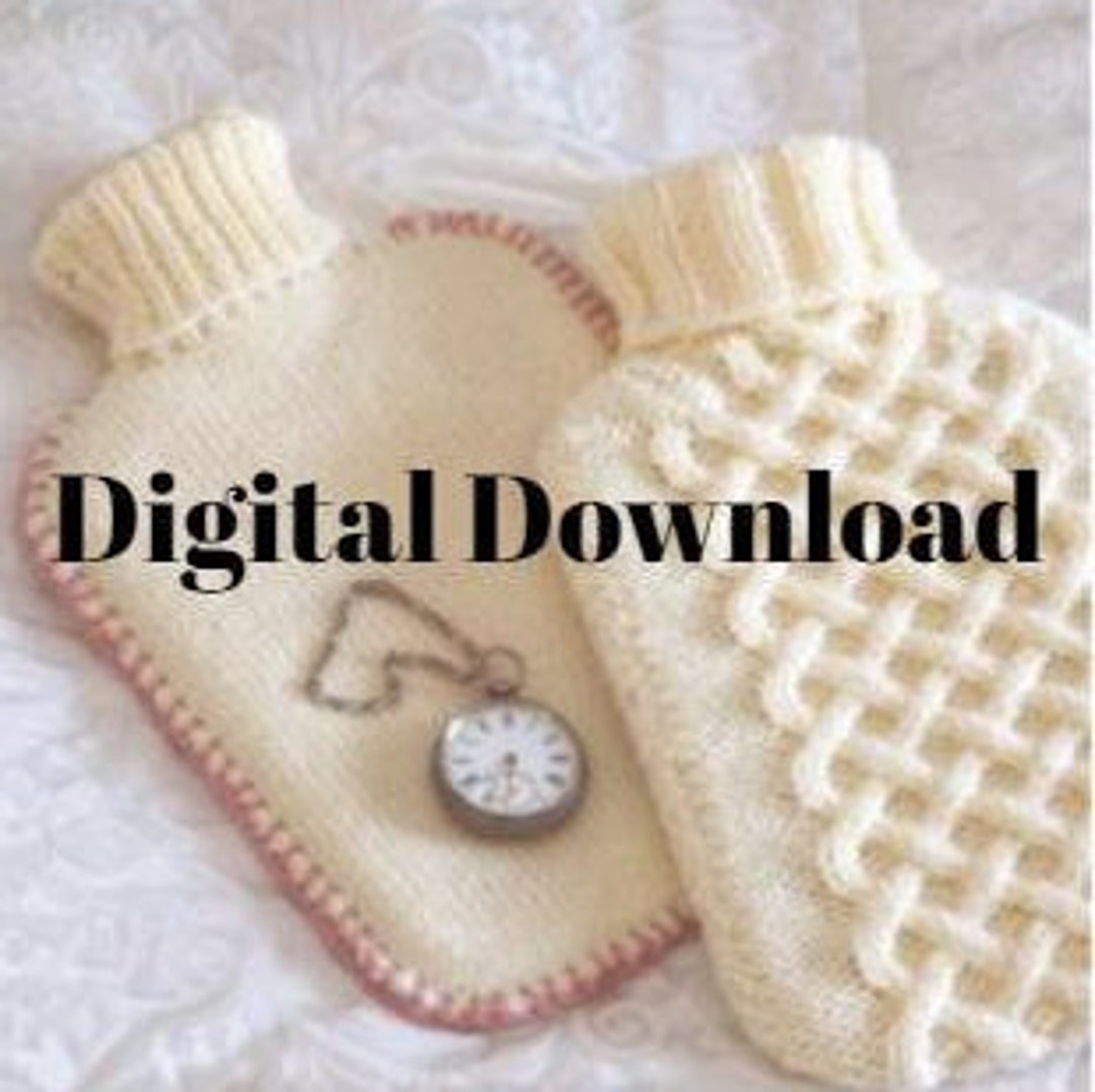 Hot Water Bottle Pattern Fishermen/aran Knit 2 Styles Hot Etsy