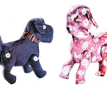 Lamb and Dog Toy Sewing Pattern, SELF DRAFTED,  Vintage 1950's Stuffed Animal, Digital Download