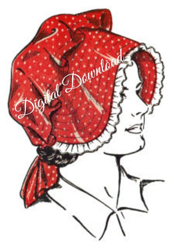 Sun Bonnet Sewing Pattern, SELF DRAFTED, Child's and Women's Sizes, Poke  Hat, Vintage 1952, PDF Instant, Digital Download