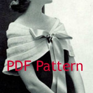 Cape Shrug Knit Pattern, Sweater Pattern, 1950&#39;s Vintage, PDF Instant, Digital Download