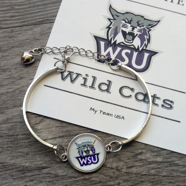 Weber State Wildcats bracelet football patriotic University rise and shout fan jewelry  charm bracelet bangle Ogden Utah UT charm bracelet