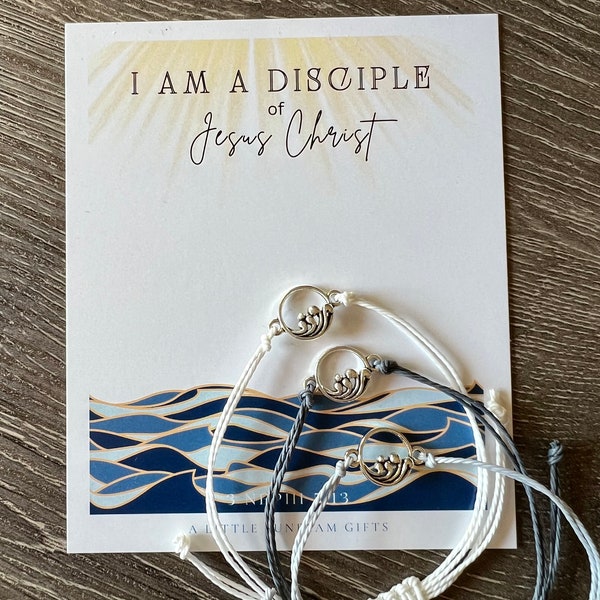 I Am A Disciple of Christ WAVE String Bracelet ym yw Youth Conference Seminary gifts Girls Camp gift Young Women Theme Camp Pura Vida Style