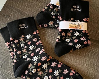 Floral Walk With Me Socks 2026 lds Youth Theme Church of Jesus Christ YW Girls Camp gifts Sock missionary Christmas back to school ankle