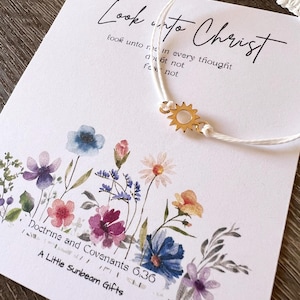 LOOK unto CHRIST Sun String Bracelet 2025 Young Women Gift Handout lds YW Missionary Girls Camp Fear Doubt Not fsy Latter day Saints Faith