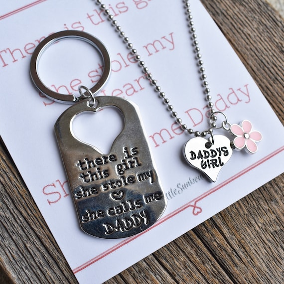 Daddy daughter necklace and keychain deals