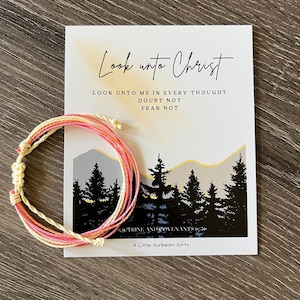 Look Unto Christ Multi String Bracelet Stacking Bracelets 2025 Youth Theme YM YW Gofts Handounts Missionary Minnistering Christmas Girl Camp