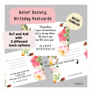 Geburtstagskarte Postkarte Frauenhilfsvereinigung Sofort Download Postkarte LDS Frauen dienende druckbare Geburtstagshandout