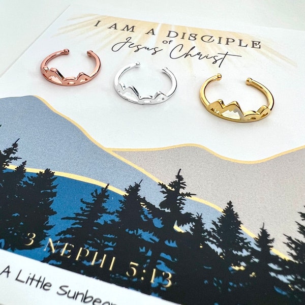 Mountain Ring I am a disciple of Christ 2024 Youth Theme Work Birthda Gifts Missionary YW Strive to be LDS Book Of Mormon Christmas Faith