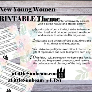 New Young Women Theme Printable Download Moto YW Theme Printable Theme ...
