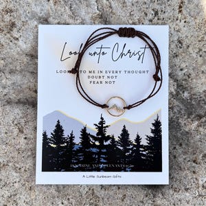 MOUNTAIN Look Unto Christ String Bracelet ym yw Youth Conference 2025 Youth Theme Christmas Birthday Young Women gifts handout gift Charm