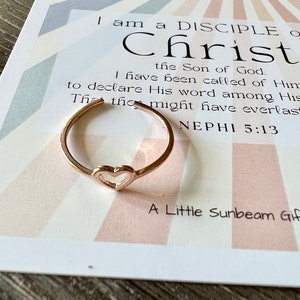 Youth 2024 LDS Theme Young Women Rings Missionary yw Birthday Christmas Releif Society YW Gifts Disciple of Jesus Christ BOM Heart ring yw