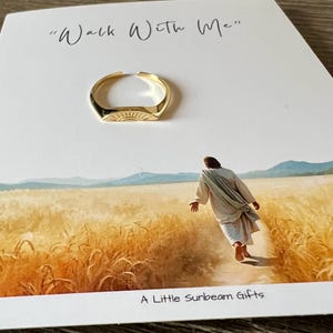 SUN RING Walk With Me Rings Missionary yw Young Women Birthday Gifts I Will Walk with Jesus Girls Camp Come Follow Me Stacking Ring Gifts