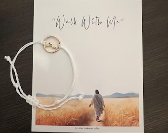 Walk With Me 2026 Mountain Bracelets ym yw FSY Trek Youth Theme Christmas YW Camp Young Women gifts handout Stacking Bracelet Charm LDS