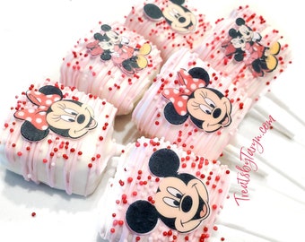 Mini Mouse Rice Krispie Treat Lollipops (12 mini pcs)
