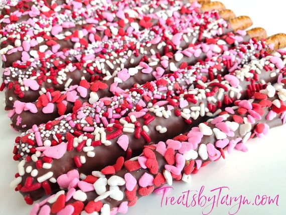 VALENTINE'S DAY chocolate covered pretzels