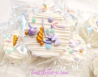 Unicorn Chocolate Covered Oreos: Twinkle Party Favors (12)