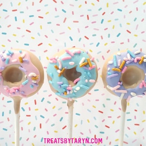 Donut cake pops. two sweet cake pops. donut treats. donut pop. two sweet treats. two sweet party. too sweet party. donut party treats