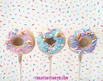 Donut cake pops. two sweet cake pops. donut treats. donut pop. two sweet treats. two sweet party. too sweet party. donut party treats