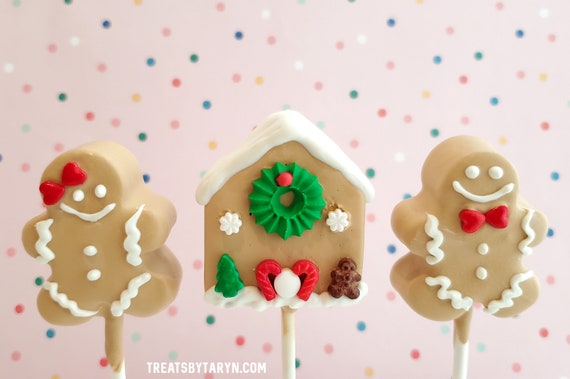 Gingerbread cake pops. Gingerbread man cake pops. gingerbread party. gingerbread decor. gingerbread girl party. christmas treats. christmas