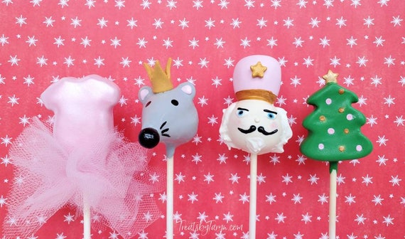 Nutcracker cake pop set. Christmas cake pops. Christmas treats. Christmas favors. Cake pops. Chocolate treats. Nutcracker party