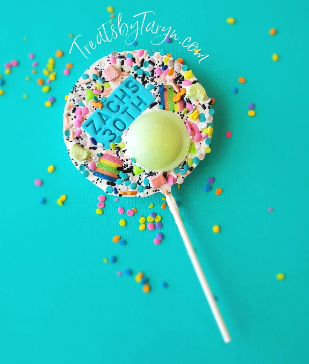 Jumbo custom lollipop. 80s lollipop. 90s party treats. valentine's
