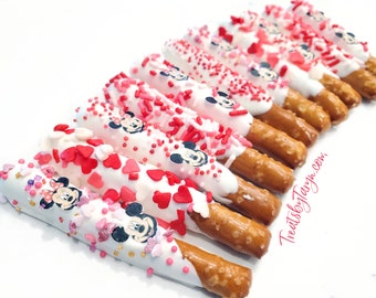 Chocolate Covered Mini Pretzel Rods: Edible Mouse Treats (24 Pcs)