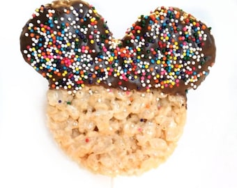 Mickey Rice Krispie Treats: Chocolate Covered, Sprinkled (12)