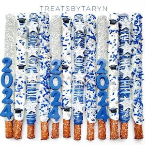 Chocolate Covered Graduation Pretzels: Custom Colors (12)