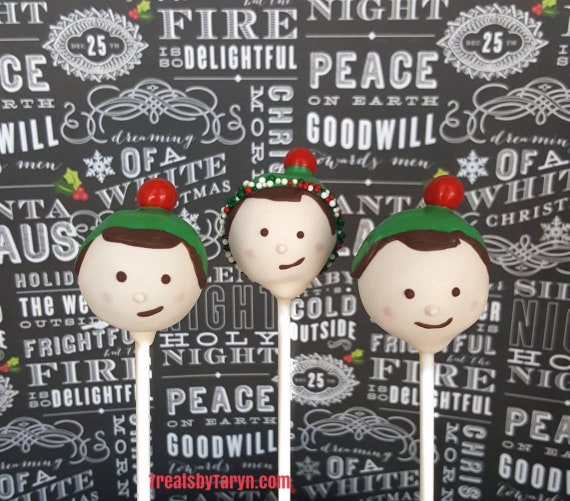 Elf cake pops. Stocking treats. Christmas treat. Christmas cake pop. Christmas party decor. Tree pop. Snow globe. Reindeer cake pops